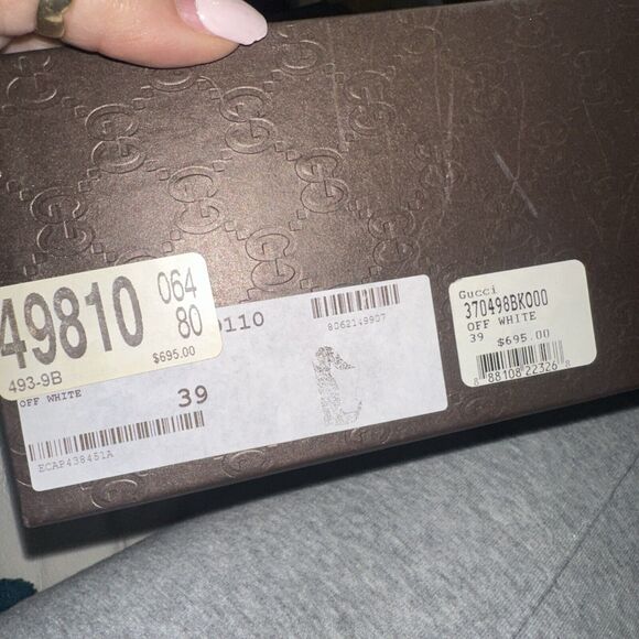 Authentic GUCCI Off White Leather Raffia Jute Wedge Heel Slingback Sandals Sz 39 - Picture 5 of 13